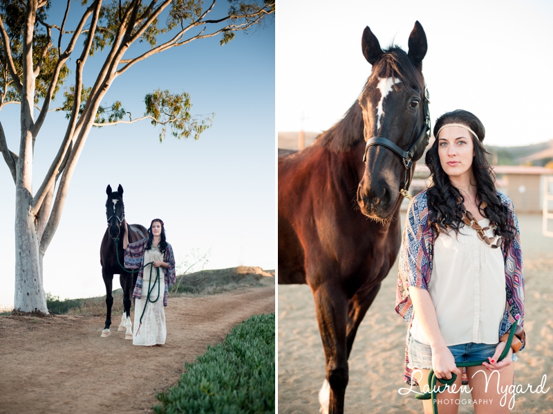Oceanside California Fine Art Equine Portrait session by wedding photographer Lauren Nygard https://laurennygard.com
