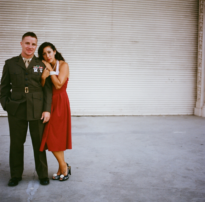 Vintage Military engagement session on film from San Diego wedding photographer Lauren Nygard