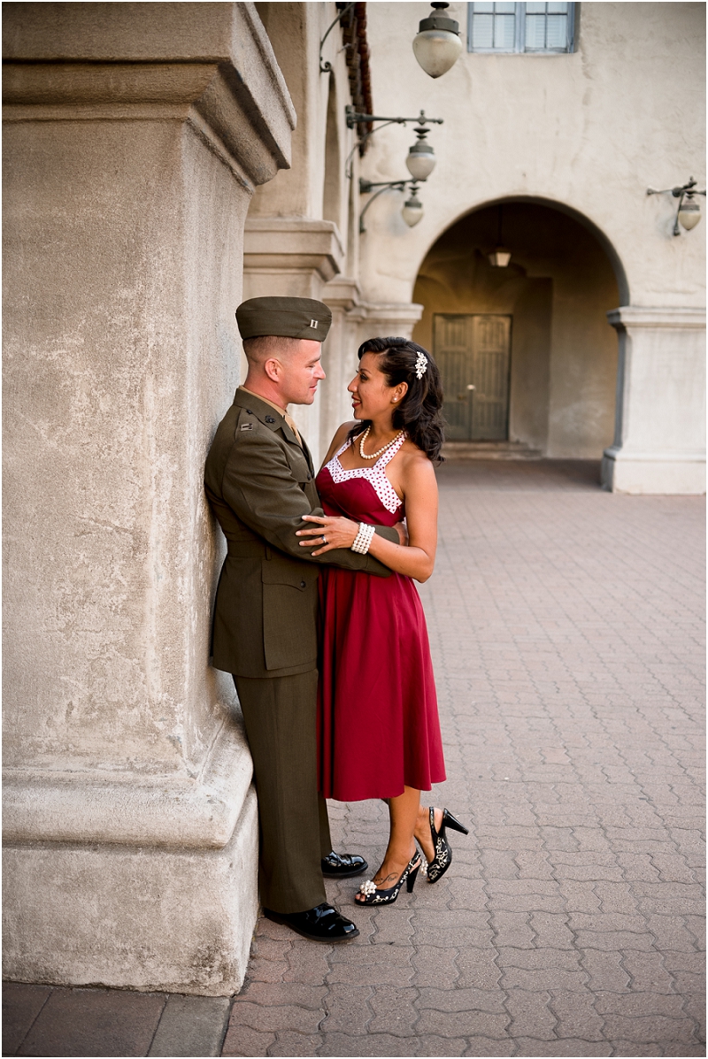 Vintage Military engagement session from San Diego wedding photographer Lauren Nygard