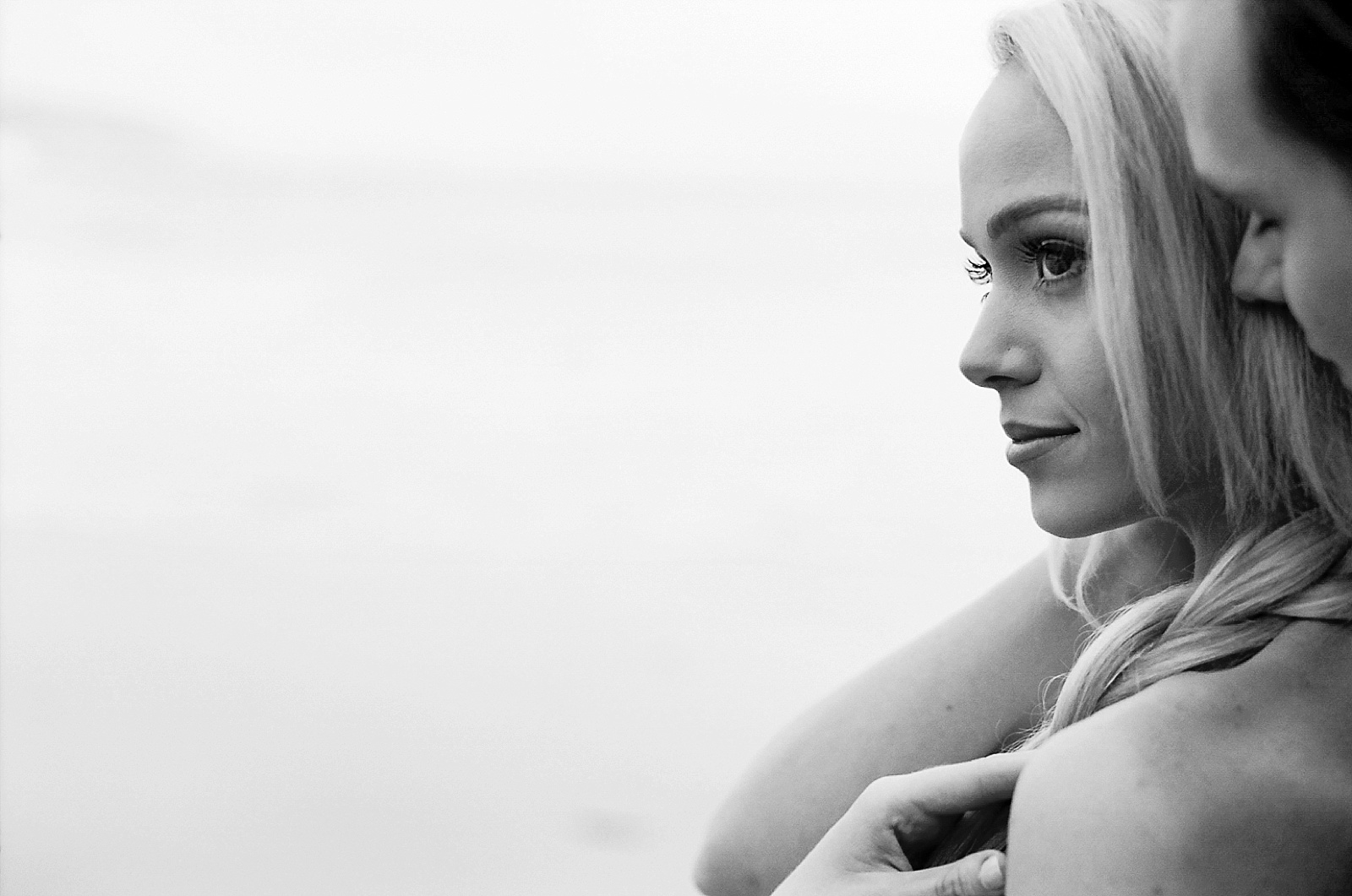 Beach couple's session on film by North Carolina photographer Lauren Nygard