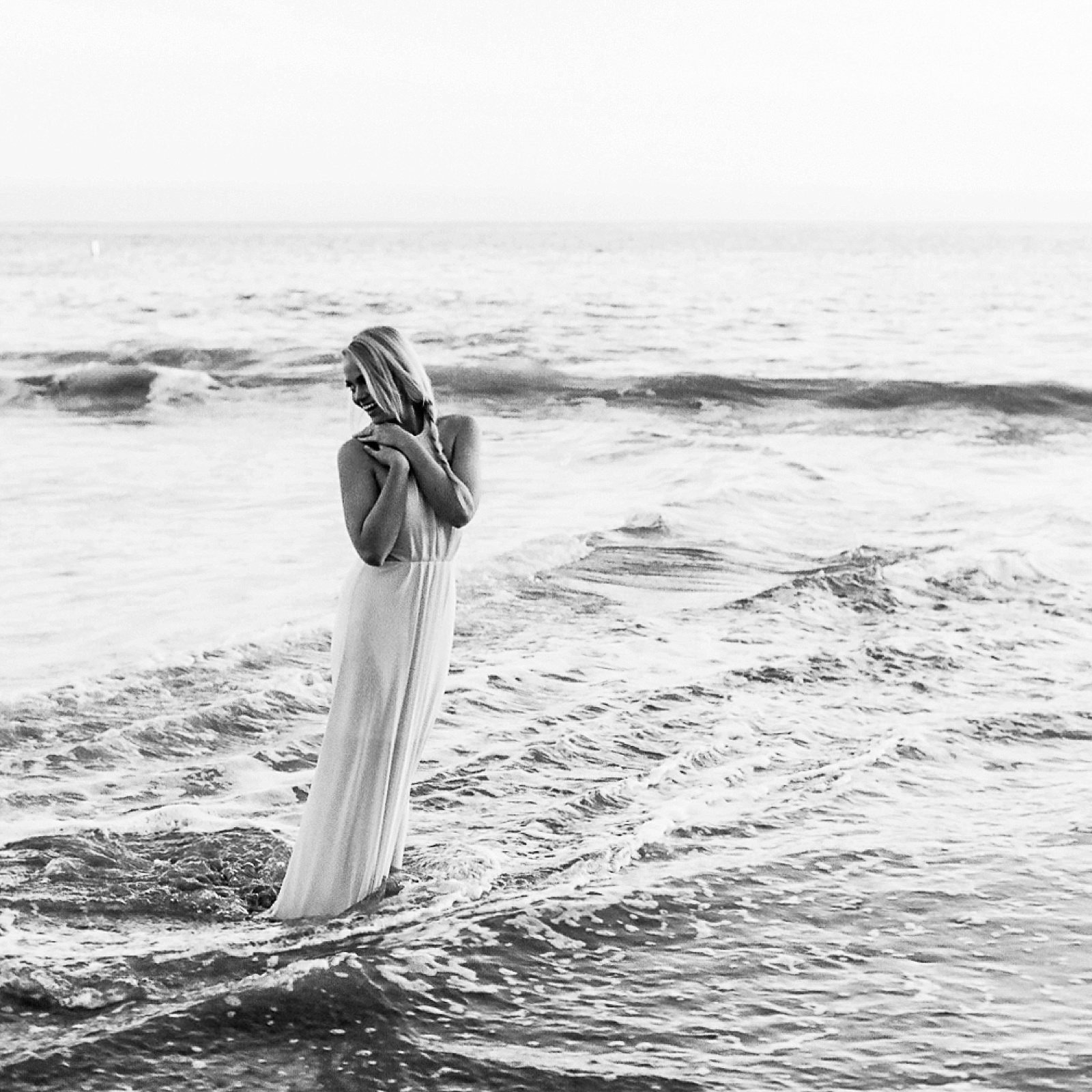 Beach couple's session on film by North Carolina photographer Lauren Nygard