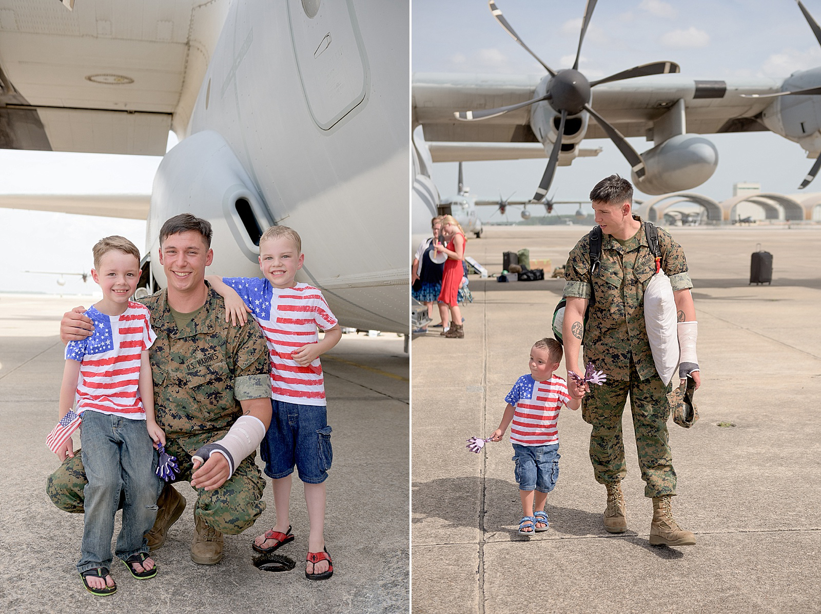 USMC C-130 homecoming photography at MCAS Cherry Point from North Carolina portrait photographer Lauren Nygard